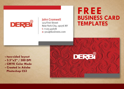دانلود طرح لایه باز PSD کارت ویزیت شماره 28 Red Business Card