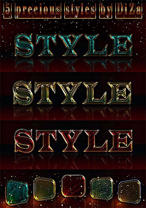 دانلود 5 استایل یا افکت متن فوق العاده زیبا برای فتوشاپ precious styles for Photoshop