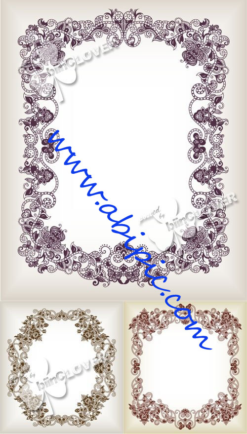 دانلود وکتور کادر و فریم های آبسترکت برای طراحی Abstract floral frame