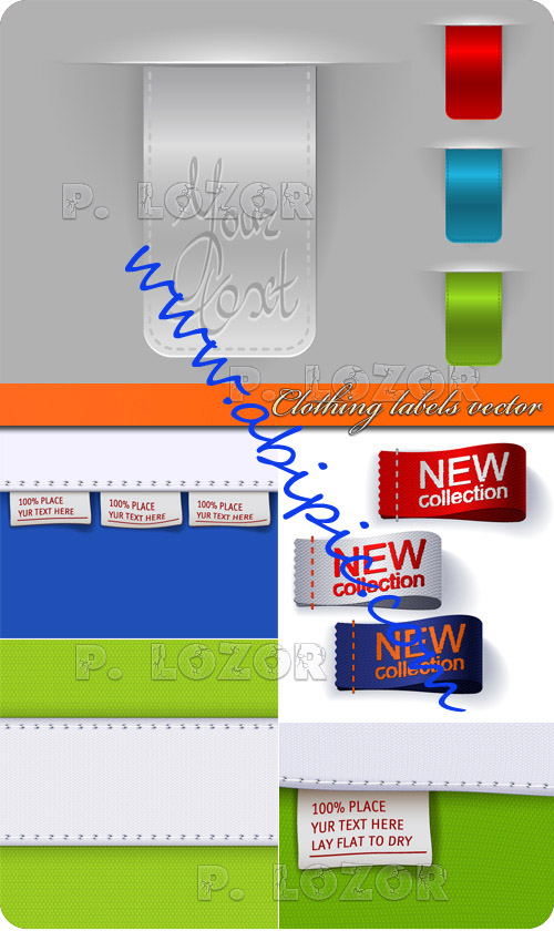دانلود وکتور لیبل لباس Clothing labels vector