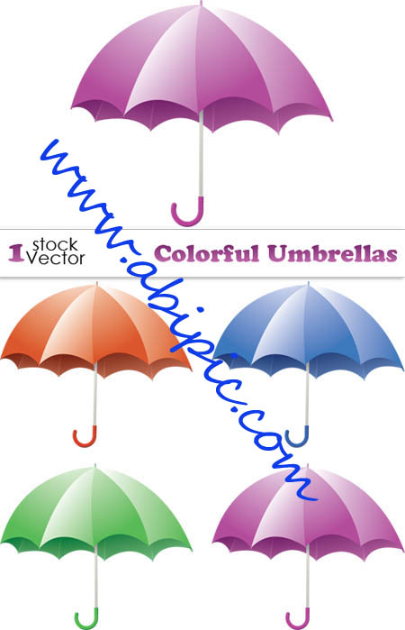 دانلود طرح وکتور چتر Colorful Umbrellas Vector
