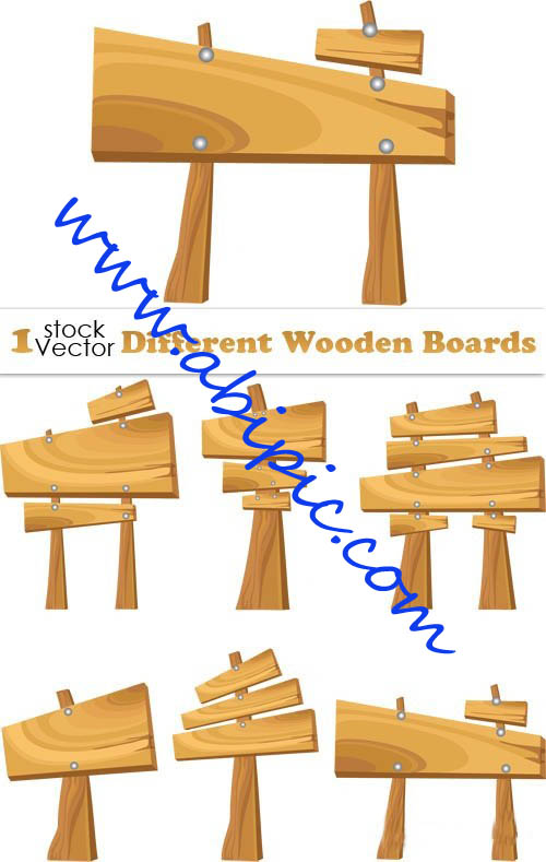 دانلود وکتور تابلوهای راهنما و مسیر یاب Different Wooden Boards Vector