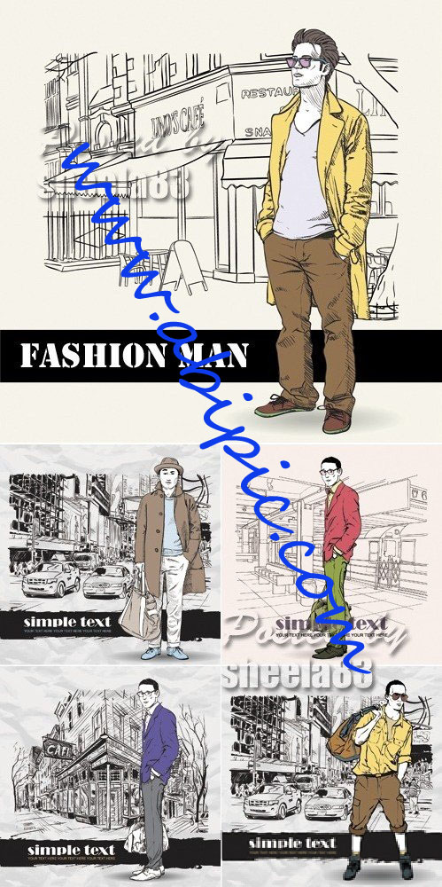 دانلود وکتور مردان فشن و شیک پوش Fashion Man Vector