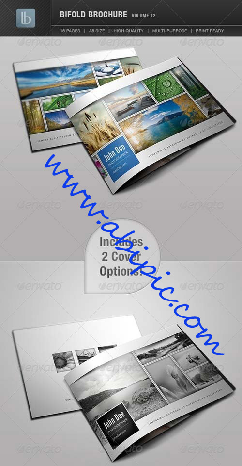 دانلود طرح لایه باز بروشور 2 لت GraphicRiver Bifold Brochure