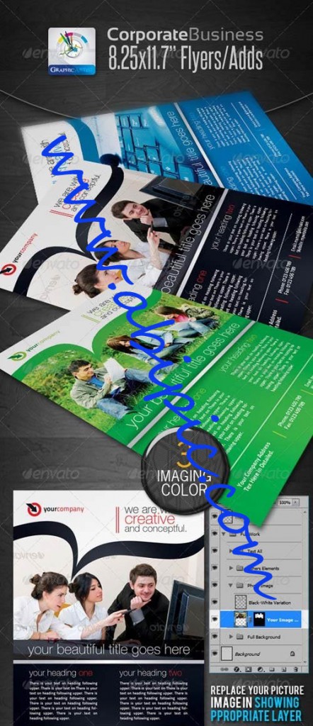 دانلود طرح لایه باز PSD پوستر تبلیغاتی آماده پرینت GraphicRiver Corporate Business Flyers