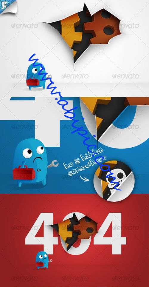 نمونه طرح های لایه باز در حال ساخت و ساز برای صفحه 404