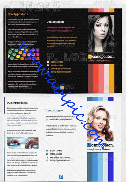 دانلود طرح لایه باز بروشو A4 سه لت بین المللی