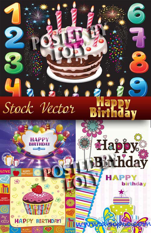 دانلود تصاویر وکتور مربوط به جشن تولد Happy Birthday Stock Vector