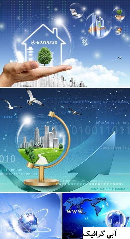 دانلود 4 طرح تجاری کاملا لایه باز Internet globalization multi layer