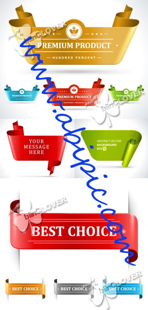 دانلود 4 طرح وکتور روبان زیبا Retro design of ribbons
