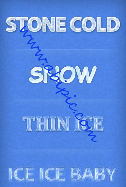 دانلود فونت یا استایل ها زیبای یخ و برف برای فتوشاپ