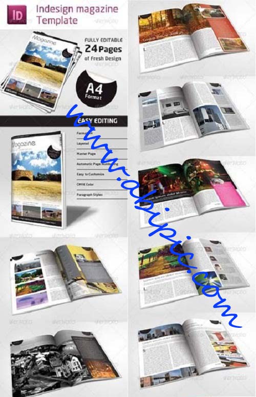 دانلود طرح ایندیزاین مجله 24 صفحه ای در سایز A4