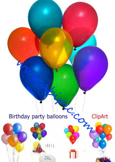 دانلود تصاویر استوک بادکنک Birthday party balloons