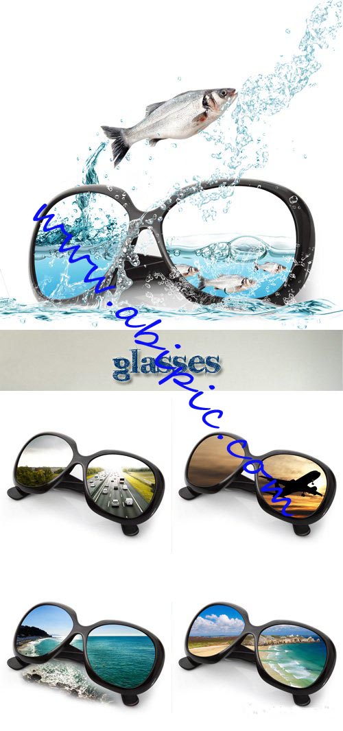 دانلود عکس استوک بازتاب جهان در عینک Nature reflection in sunglasses