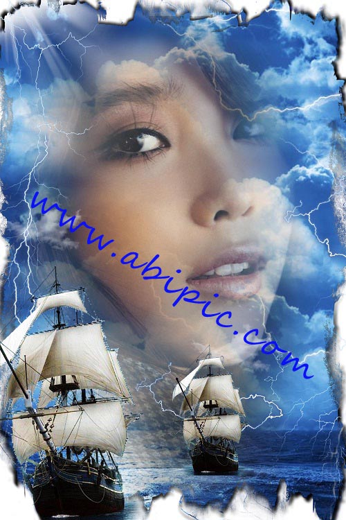دانلود فون عکس زیبا با طرح دریای طوفانی و کشتی بادبانی