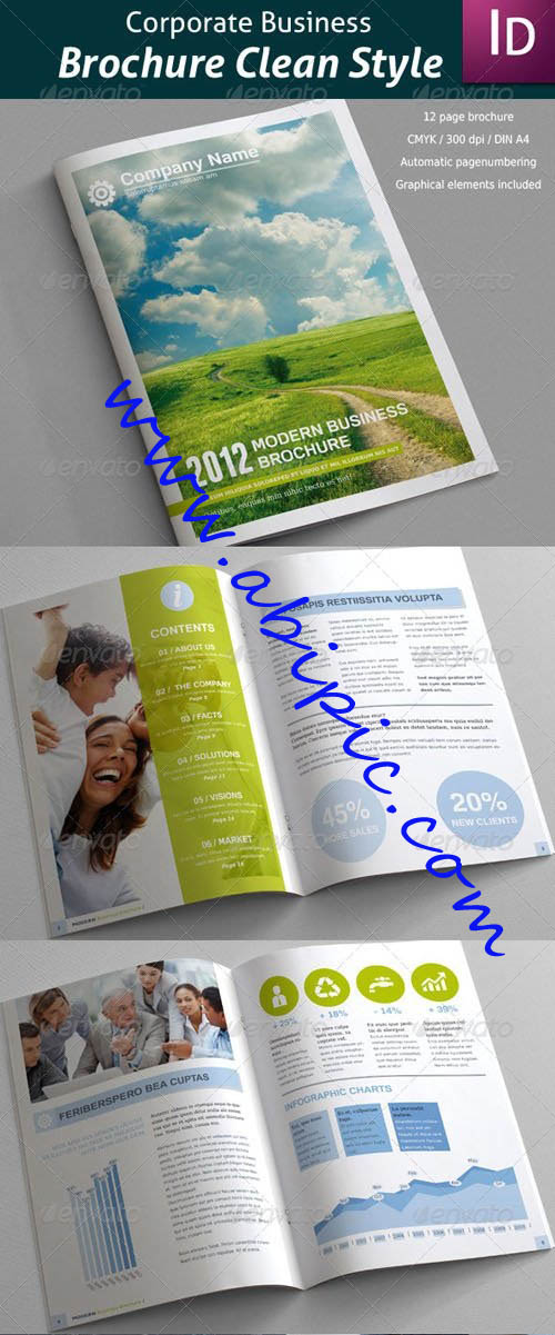 دانلود طرح آماده بروشور ایندیزاین GraphicRiver Business Brochure Clean Style
