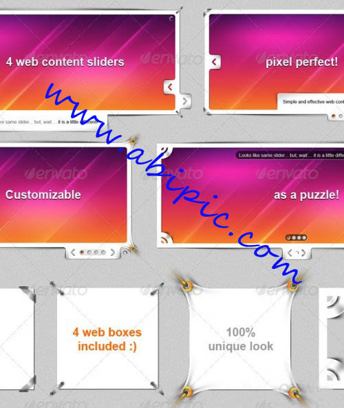 دانلود اسلایدر ها و باکس های لایه باز برای طراحی سایت