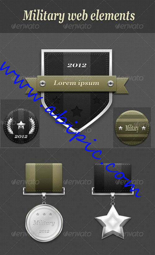 دانلود طرح لایه باز نشان و مدال های نظامی برای طراحی سایت