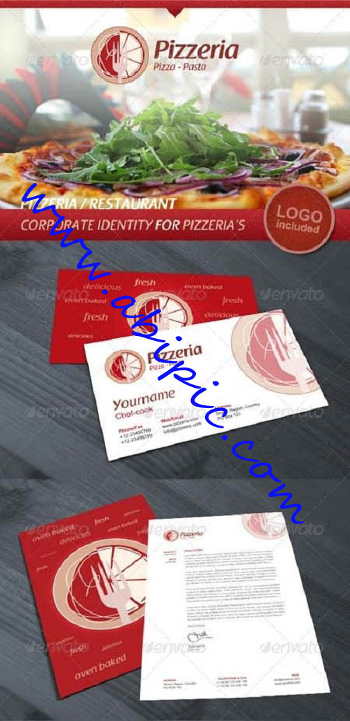 دانلود ست کامل طراحی مخصوص رستوران و فست فود به صورت لایه باز