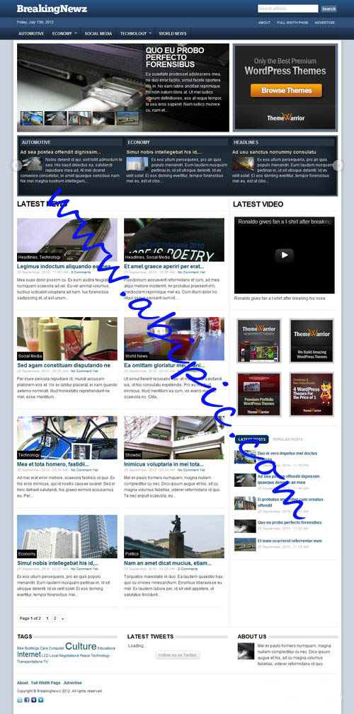 دانلود قالب سایت خبری ThemeWarrior - BreakingNewsبرای وردپرس