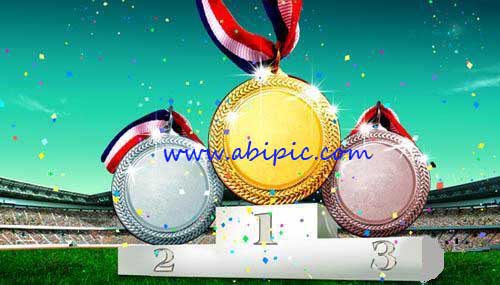 دانلود طرح لایه باز سکو و مدال قهرمانی Awards winners PSD