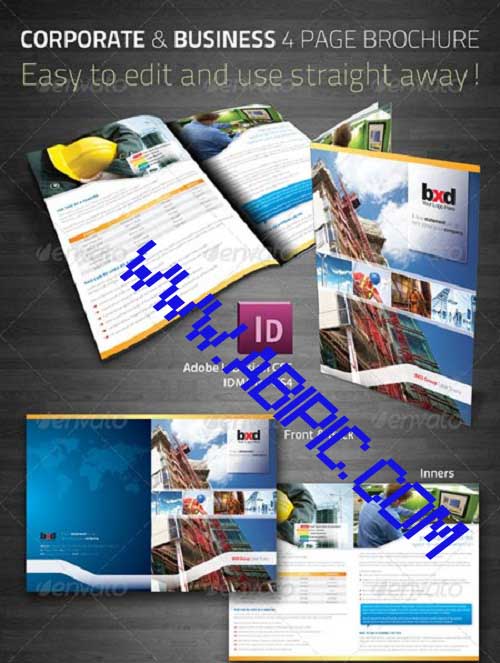 طرح ایندیزاین بروشور 4 صفحه ای Corporate & Business 4 Page Brochure