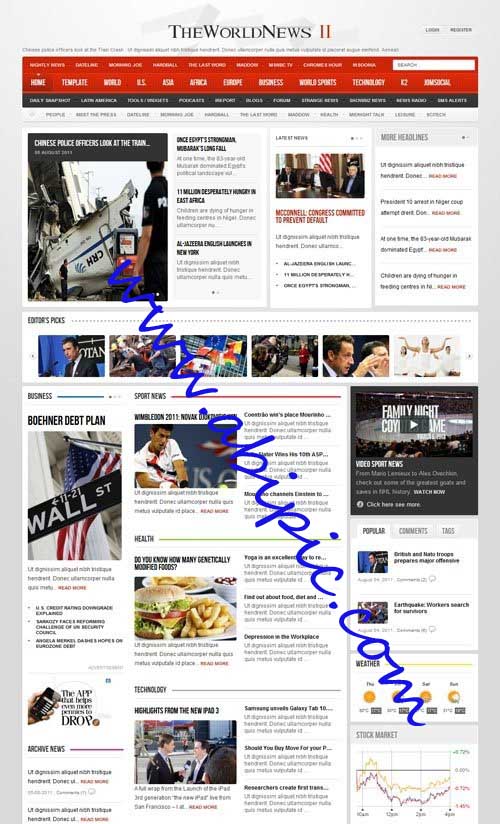 دانلود قالب سایت خبری The World News II v2.11 برای جوملا 2.5