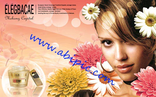 دانلود طرح لایه باز تبلیغ لوازم آرایشی شماره 3 Flowers and cosmetics