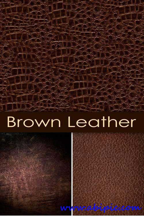 دانلود عکس استوک تکسچرهای چرمی A set of leather textures browns
