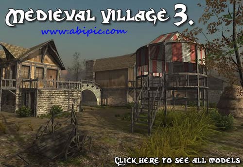دانلود مدل 3 بعدی یک روستای قرون وسطی Medieval Village 3D model