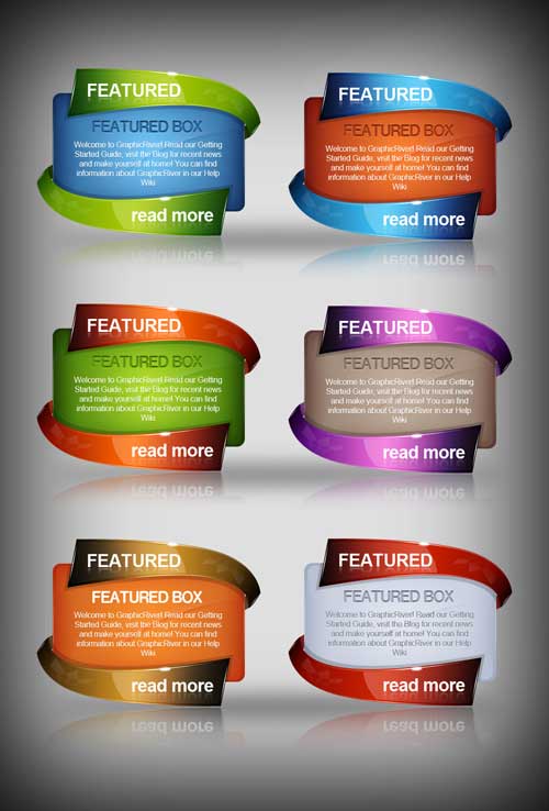 دانلود باکس های لایه باز پلاستیکی برای طراحی سایت Plastic Web Boxes