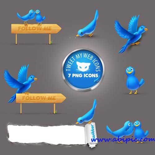 دانلود طرح لایه باز آیکون های متنوع تویتر Twitter Icons PSD