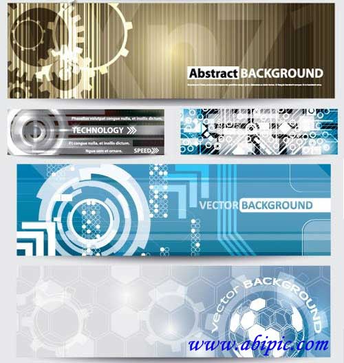دانلود وکتور بنرهای آبسترکت Abstract technical banners شماره 12
