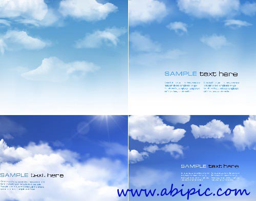 دانلود وکتور آسمان آبی و ابر Background with blue sky and clouds