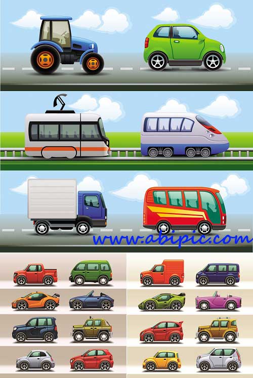 دانلود وکتور آیکون های وسایل حمل و نقل Transport Icons Vector