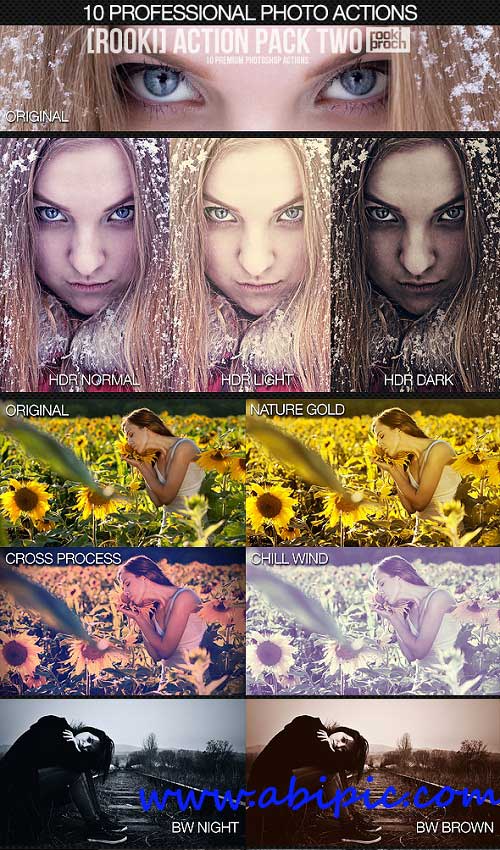 دانلود مجموعه 10 اکشن حرفه ای فتوشاپ Professional Photo Actions