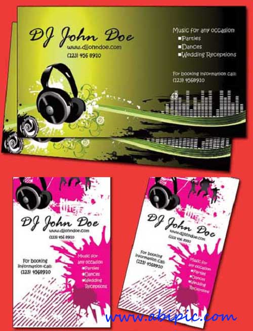 دانلود طرح لایه باز کارت ویزیت دیجی Dj Music Business Cards psd for Photoshop