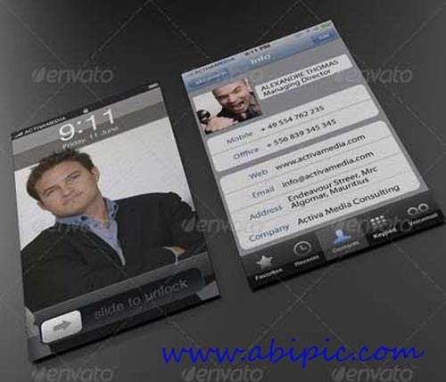 دانلود PSD کارت ویزیت با طرح موبایل Phone Business Card
