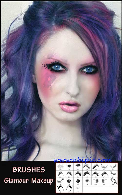 دانلود براش آرایش و گریم فتوشاپ Brushes - Glamorous Makeover