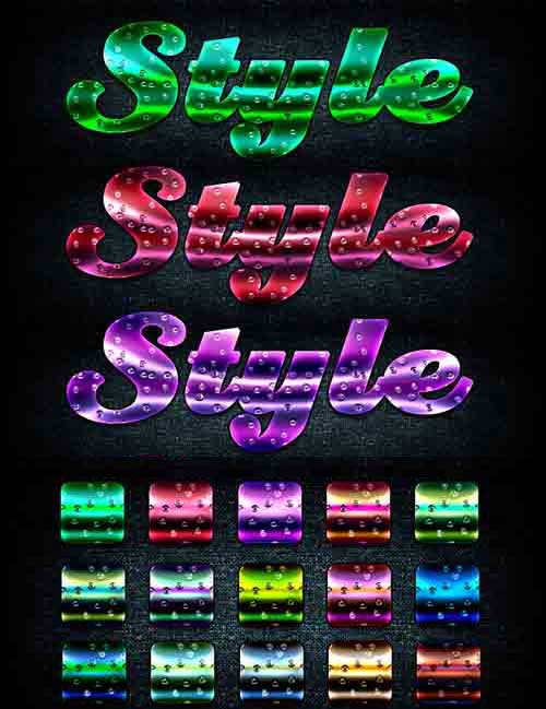 دانلود استایل زیبای فتوشاپ با طرح رنگین کمانی Colored Iridescence Styles