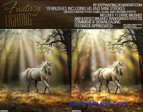 دانلود براش فتوشاپ براش نور فانتزی Fantasy Lighting Brushes