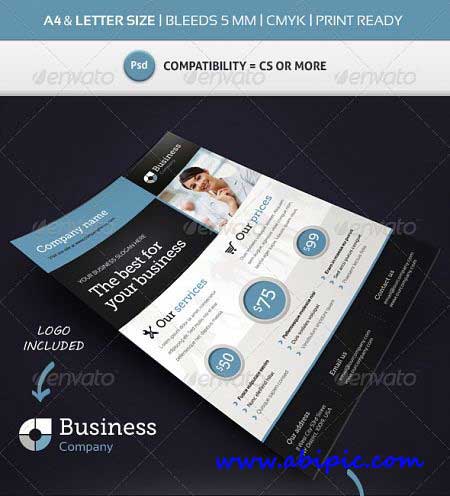 دانلود طرح لایه باز پوستر شرکتی Corporate Commerce Flyer Template A4