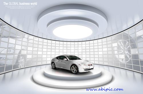دانلود طرح لایه باز تبلیغ نمایشگاه ماشین PSD Sources Best Auto Exhibition Hall
