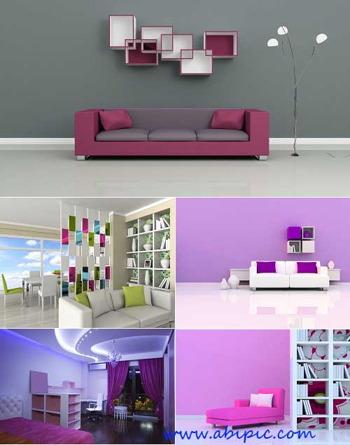 دانلود تصاویر شاتر استوک طراحی و دکوراسیون داخلی با تن رنگ صورتی