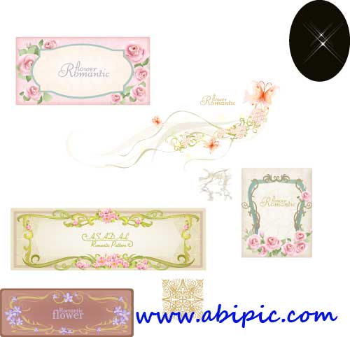 دانلود وکتور فریم و کادر و حاشیه رمانتیک Romantic floral vector borders,frames