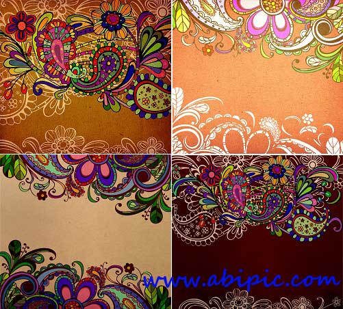 دانلود بک گراند ها و نقش و نگارهای سنتی Indian designs on paper