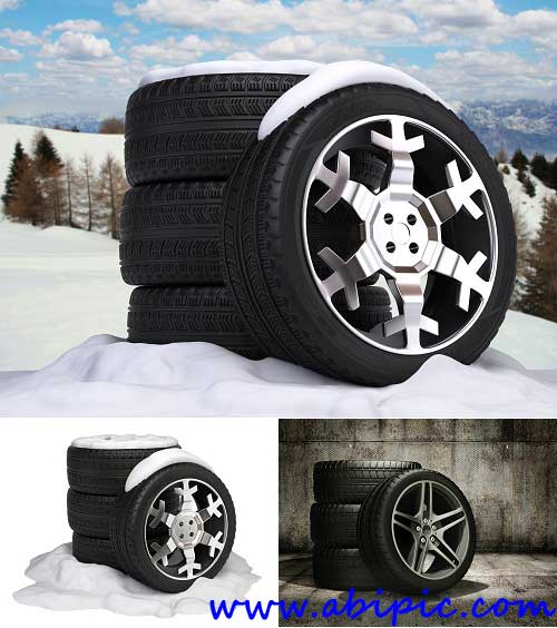 دانلود عکس استوک تایر ماشین Automobile wheels winter rubber Stock photo