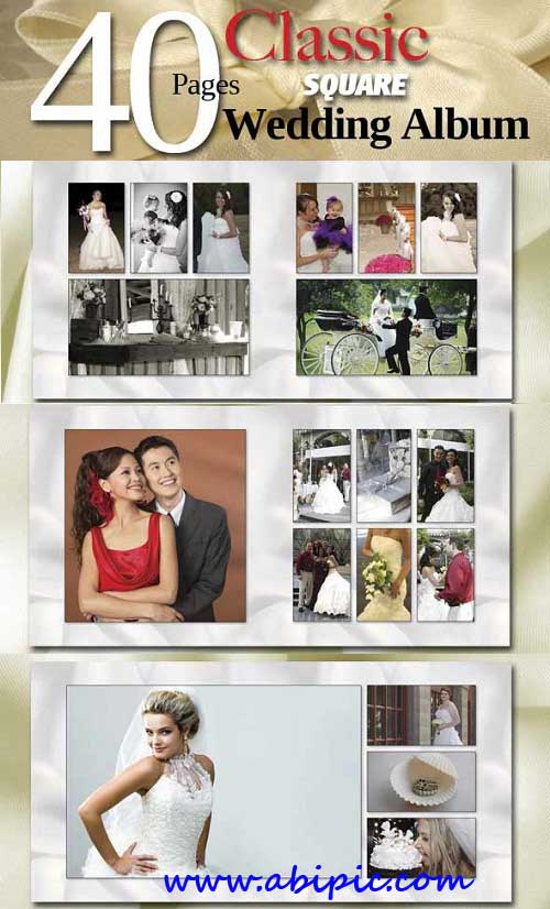 دانلود طرح ایندیزاین آلبوم 40 صفحه ای کلاسیک عروس و داماد