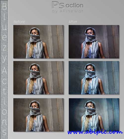 دانلود اکشن فتوشاپ Bluezy Photoshop Actions
