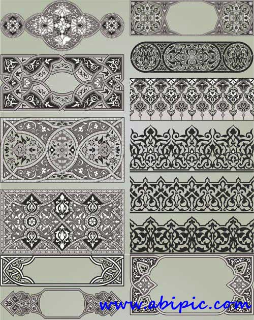 دانلود وکتور الگو و کادر و حاشیه های زیبا و سنتی Borders and Patterns